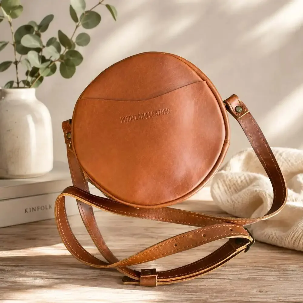 Portland Leather Goods Havana Small Circle Crossbody Bag